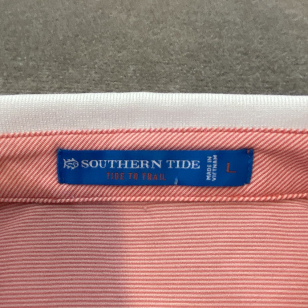 Southern Tide Pink Polo with White Contrast Collar golf polo - Picture 4 of 9